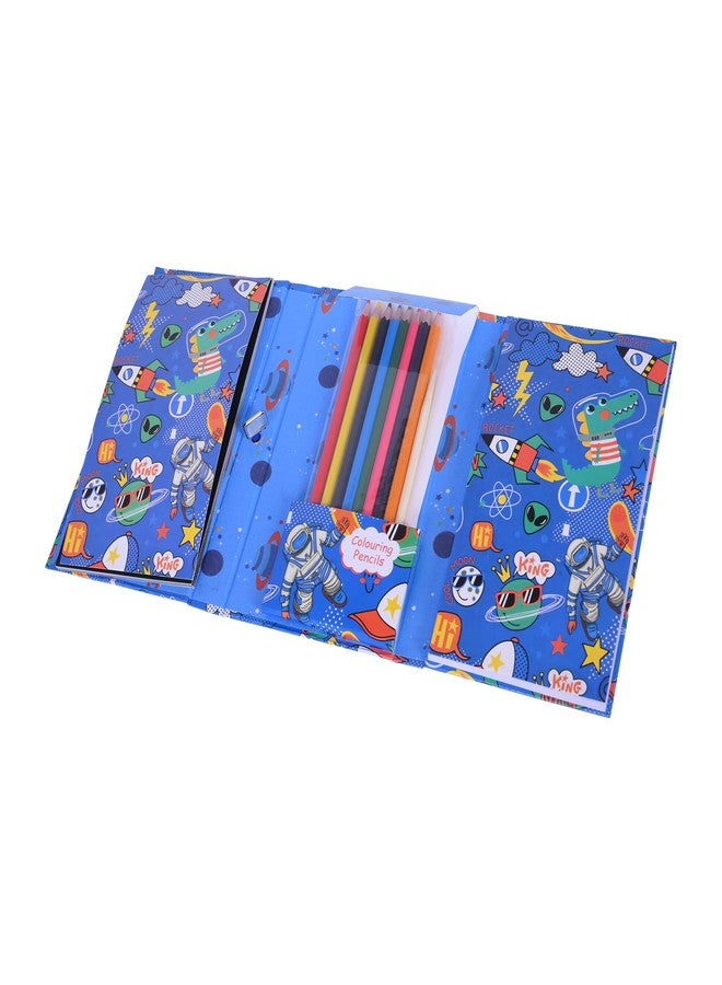 Asera كتاب تلوين وخدش من أسيرا مع 8 أقلام تلوين، مجموعة كتب تلوين ورسم فنية للأطفال من عمر 3 سنوات فما فوق، هدية عيد ميلاد للأطفال (دينو سبيس) - Image 5